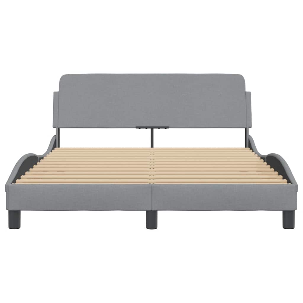 Posteljni okvir Dover svetlo siv 135x190 cm blago - slika 4