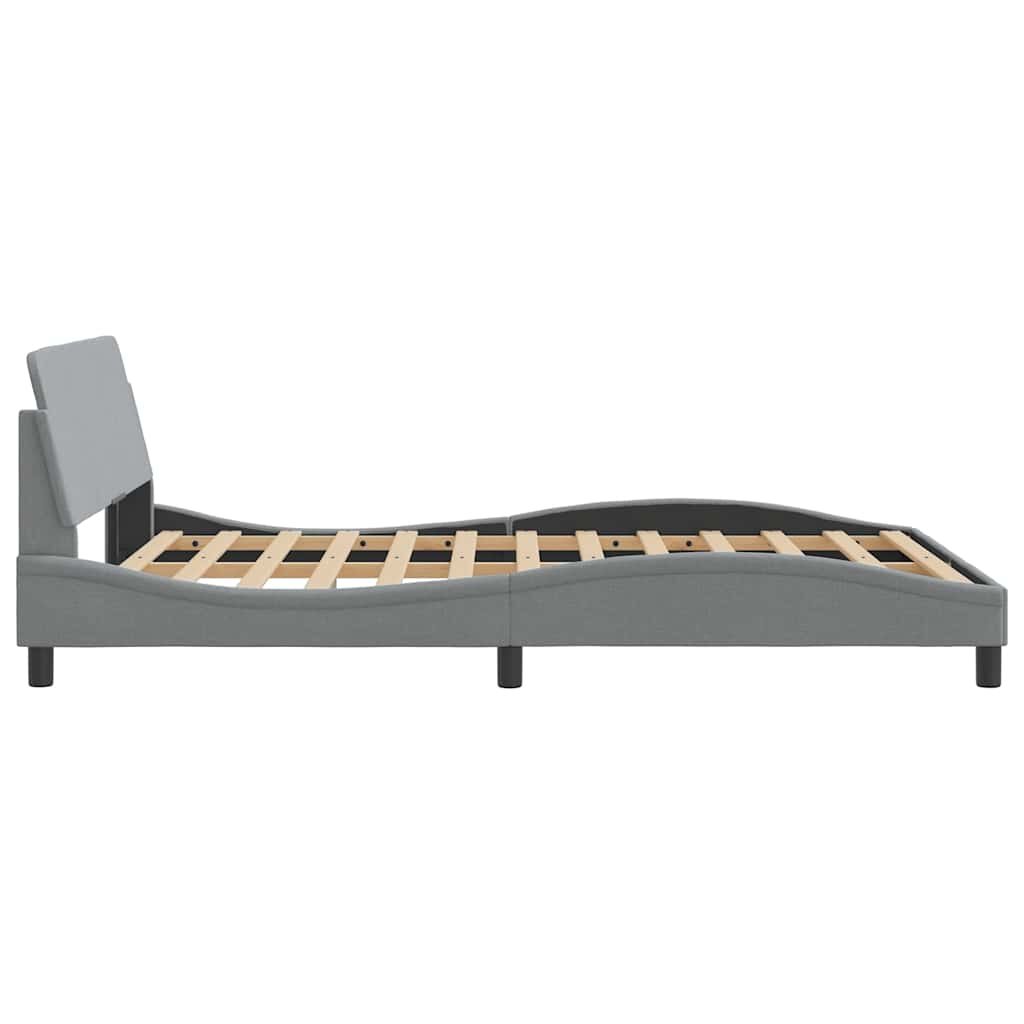Posteljni okvir Dover svetlo siv 135x190 cm blago - slika 5