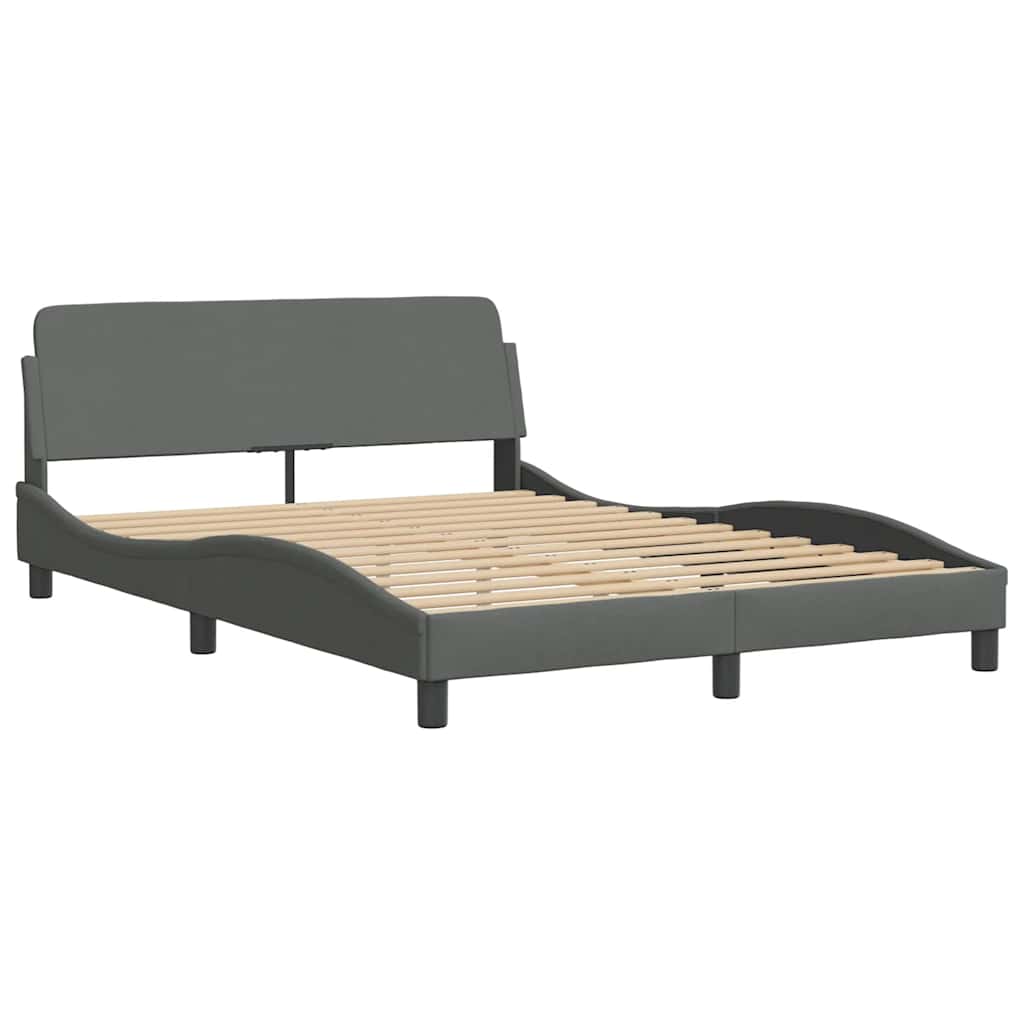 Posteljni okvir Dover temno siv 135x190 cm blago - slika 3