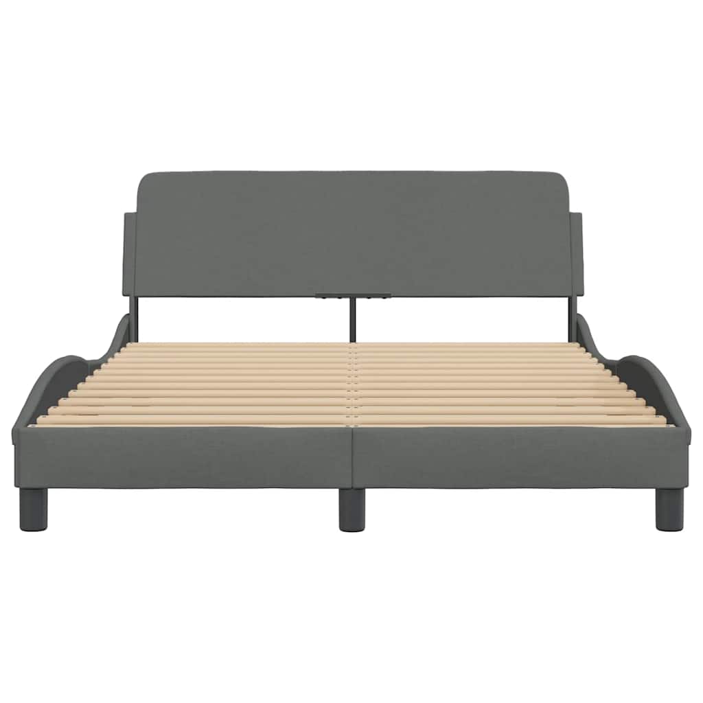 Posteljni okvir Dover temno siv 135x190 cm blago - slika 4