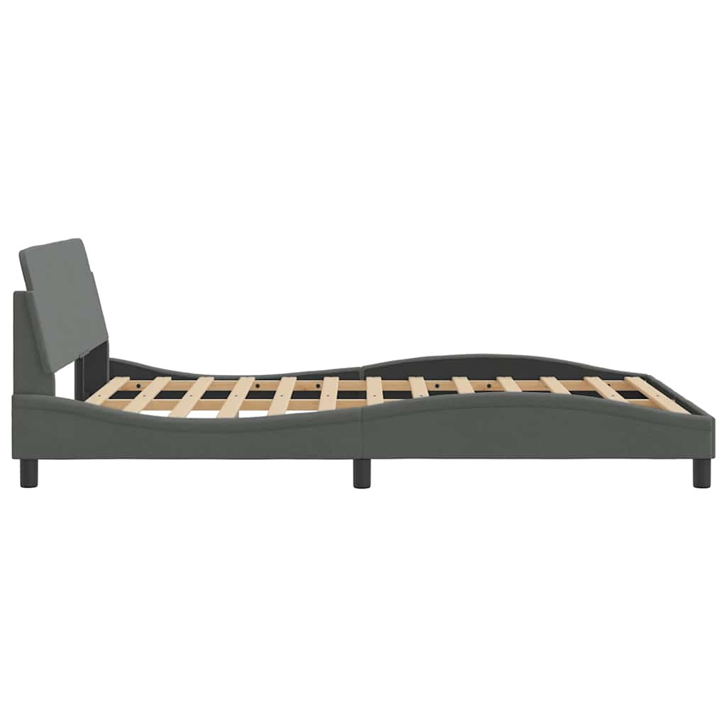 Posteljni okvir Dover temno siv 135x190 cm blago - slika 5
