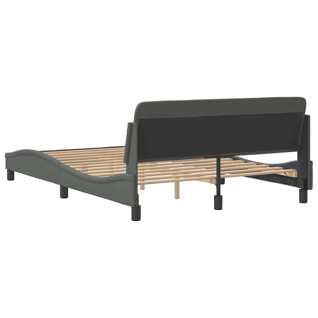 Posteljni okvir Dover temno siv 135x190 cm blago - slika 6