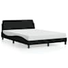 vidaXL voodiraam Dover, must, 135 x 190 cm, kangas