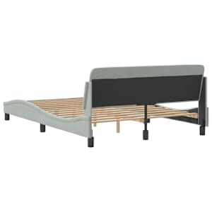 Rám postele Dover světle šedý 135 x 190 cm samet - obrázek 6