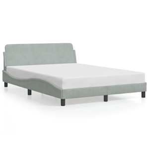 Posteljni okvir Dover svetlo siv 135x190 cm žamet