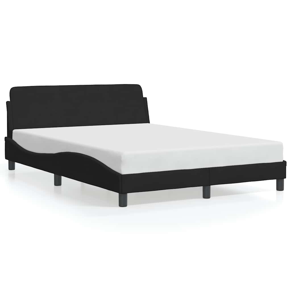 vidaXL Cadru de pat Dover negru 135x190 cm catifea