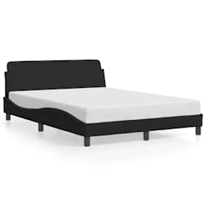 vidaXL Sengeramme Dover svart 135x190 cm fl&oslash;yel