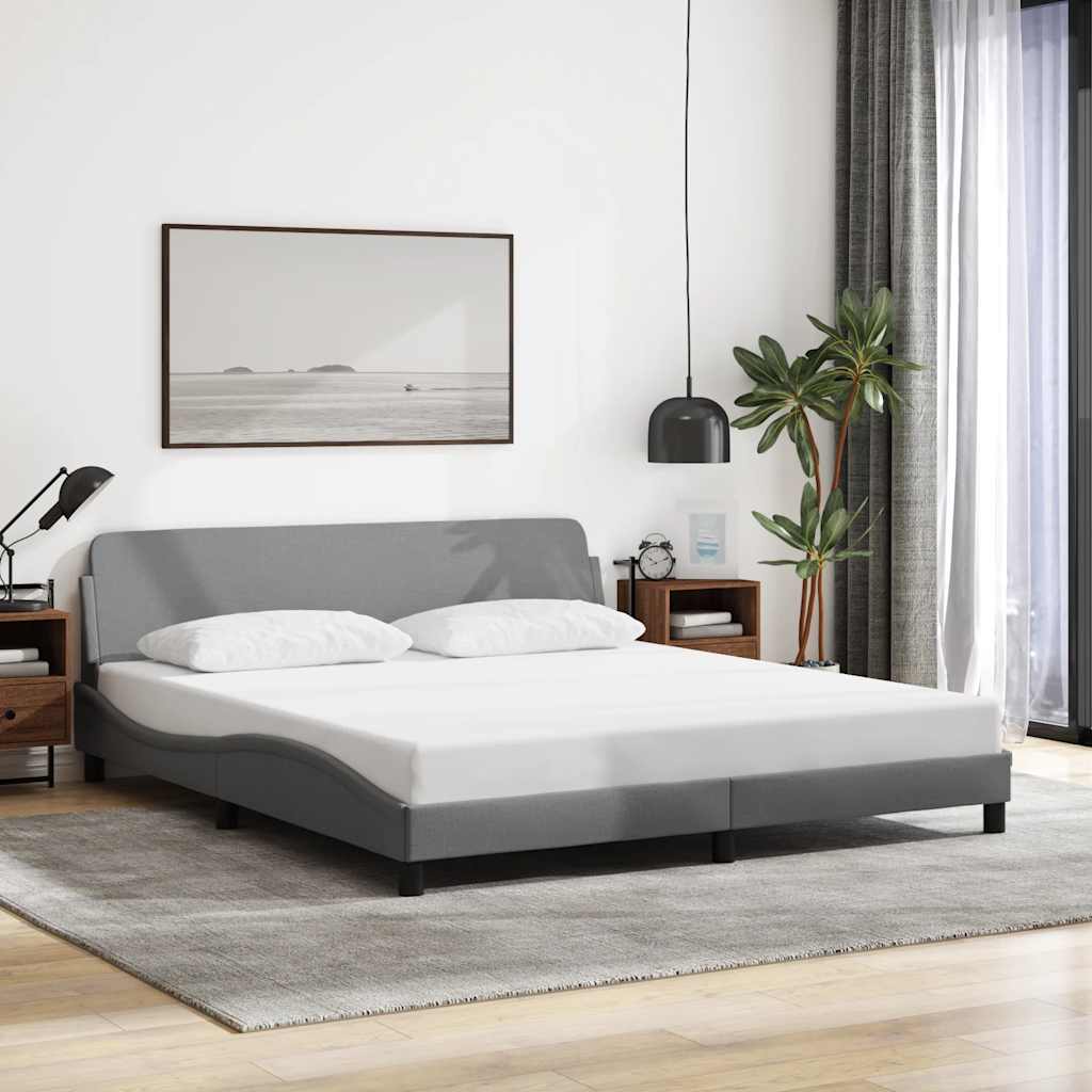vidaXL Cadru de pat Dover gri deschis 180x200 cm, material textil