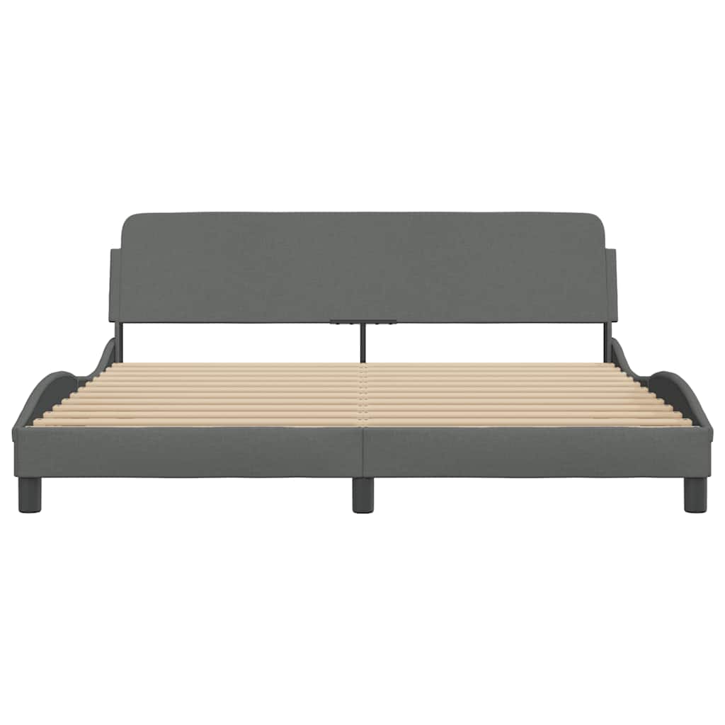 Posteljni okvir Dover temno siv 180x200 cm blago - slika 4