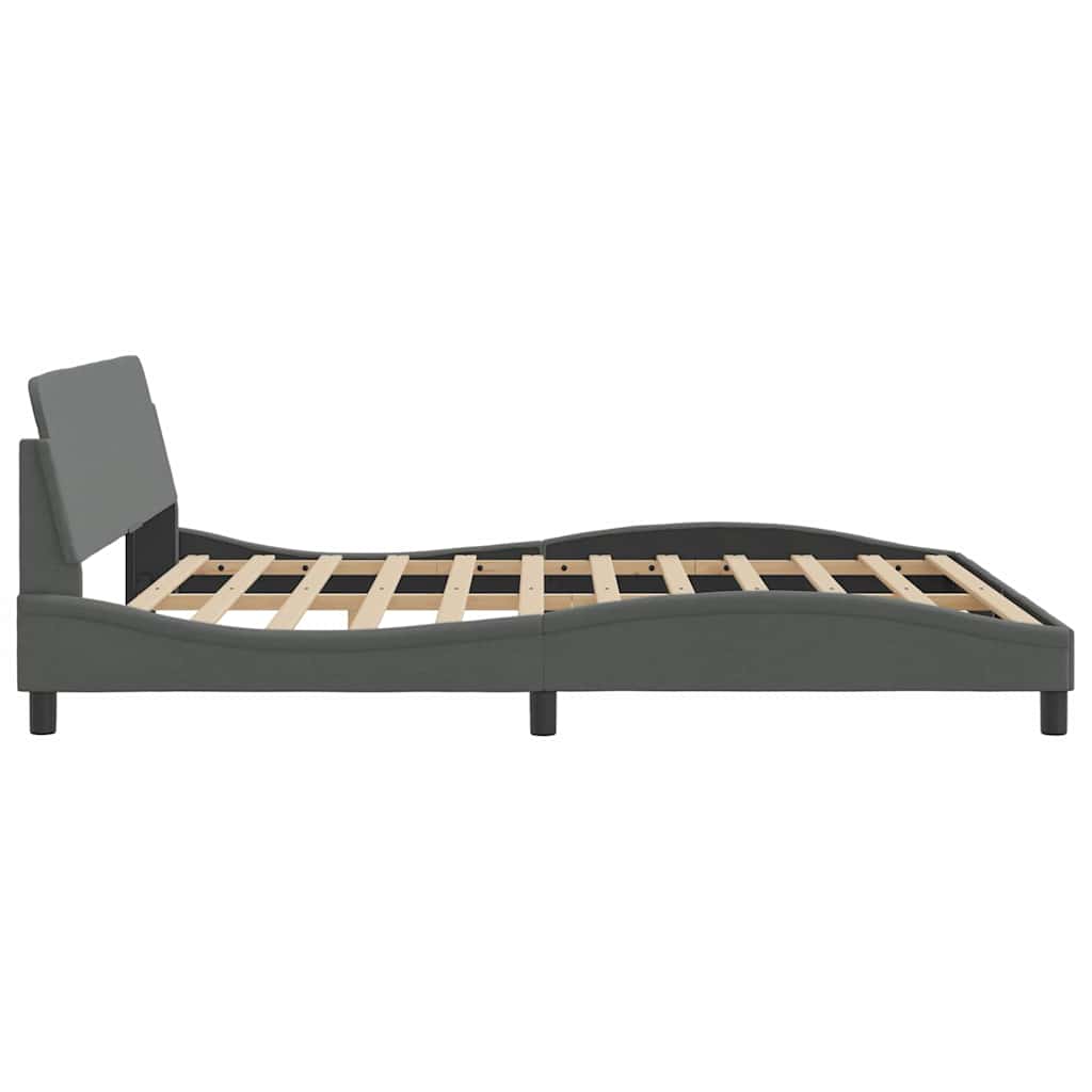 Posteljni okvir Dover temno siv 180x200 cm blago - slika 5