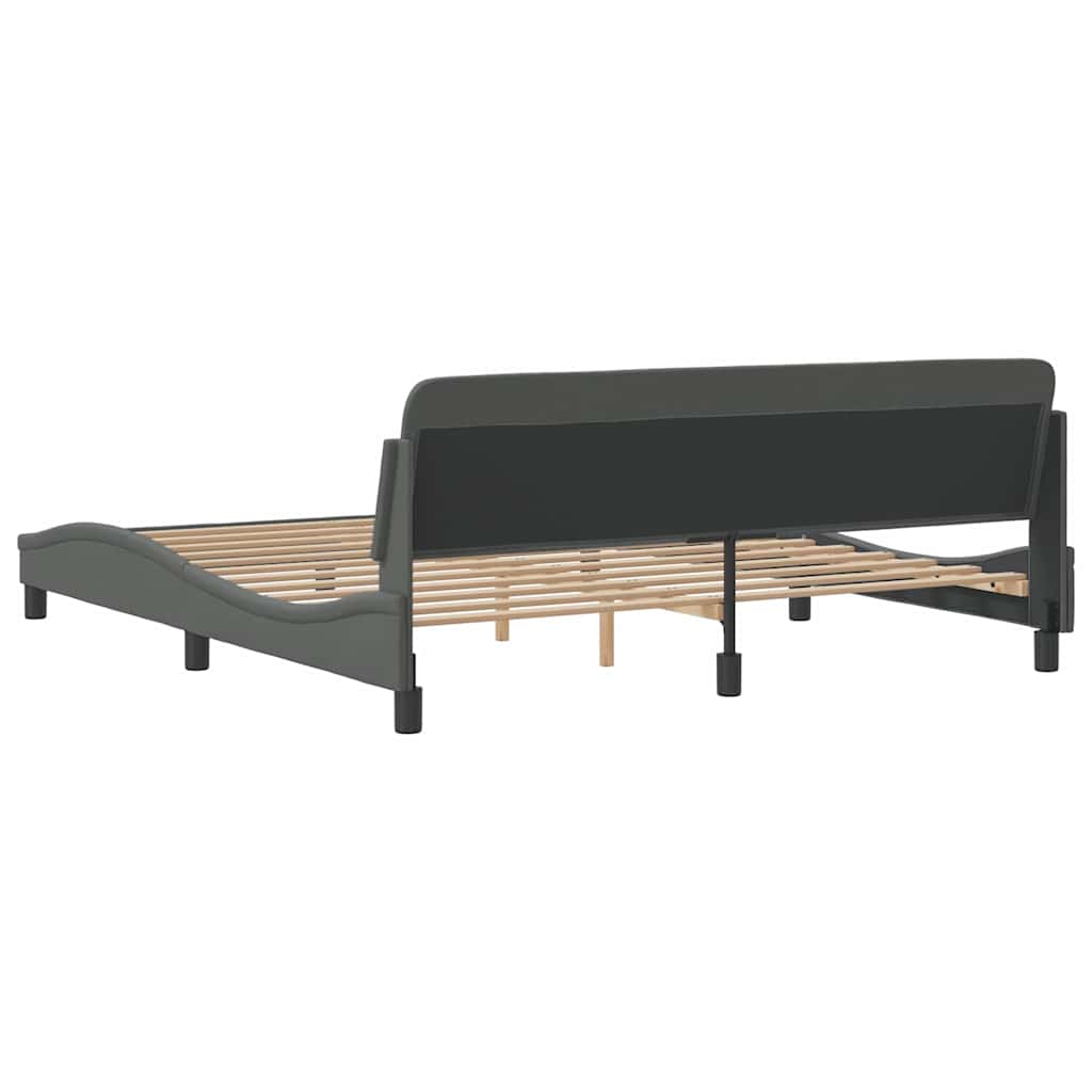 Posteljni okvir Dover temno siv 180x200 cm blago - slika 6