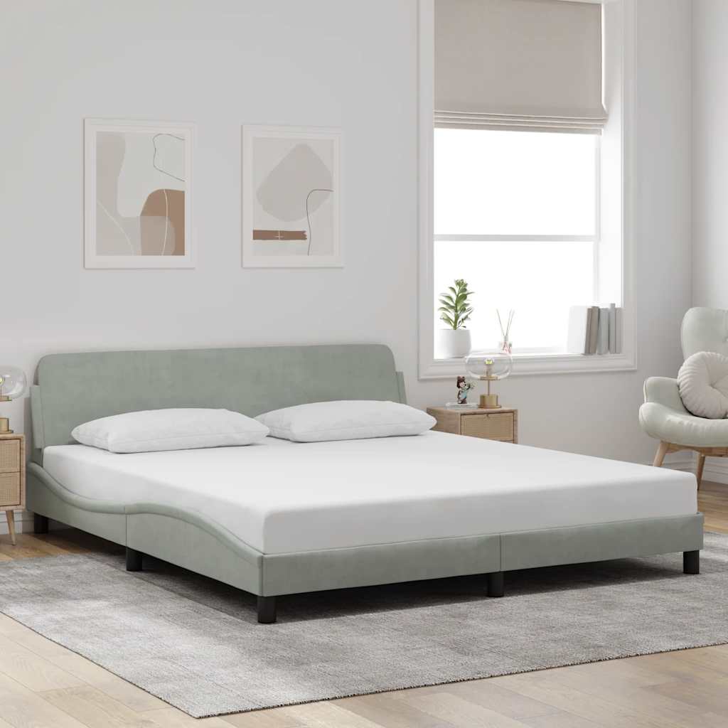 vidaXL Cadru de pat Dover gri deschis 180x200 cm catifea