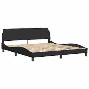 vidaXL Bed Frame "Dover" Black 180x200 cm Super King Velvet