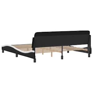 Rám postele Dover černý a bílý 180x200 cm umělá kůže - obrázek 6