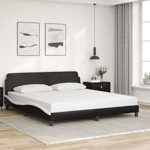 Rám postele Dover černý a bílý 180x200 cm umělá kůže - obrázek 1