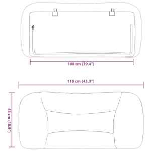 Polštář na čelo postele Hvar tmavě hnědý 100 cm textil - obrázek 10