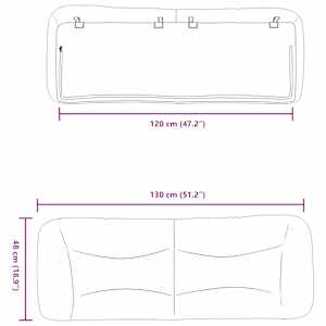 Polštář na čelo postele Hvar tmavě hnědý 120 cm textil - obrázek 10