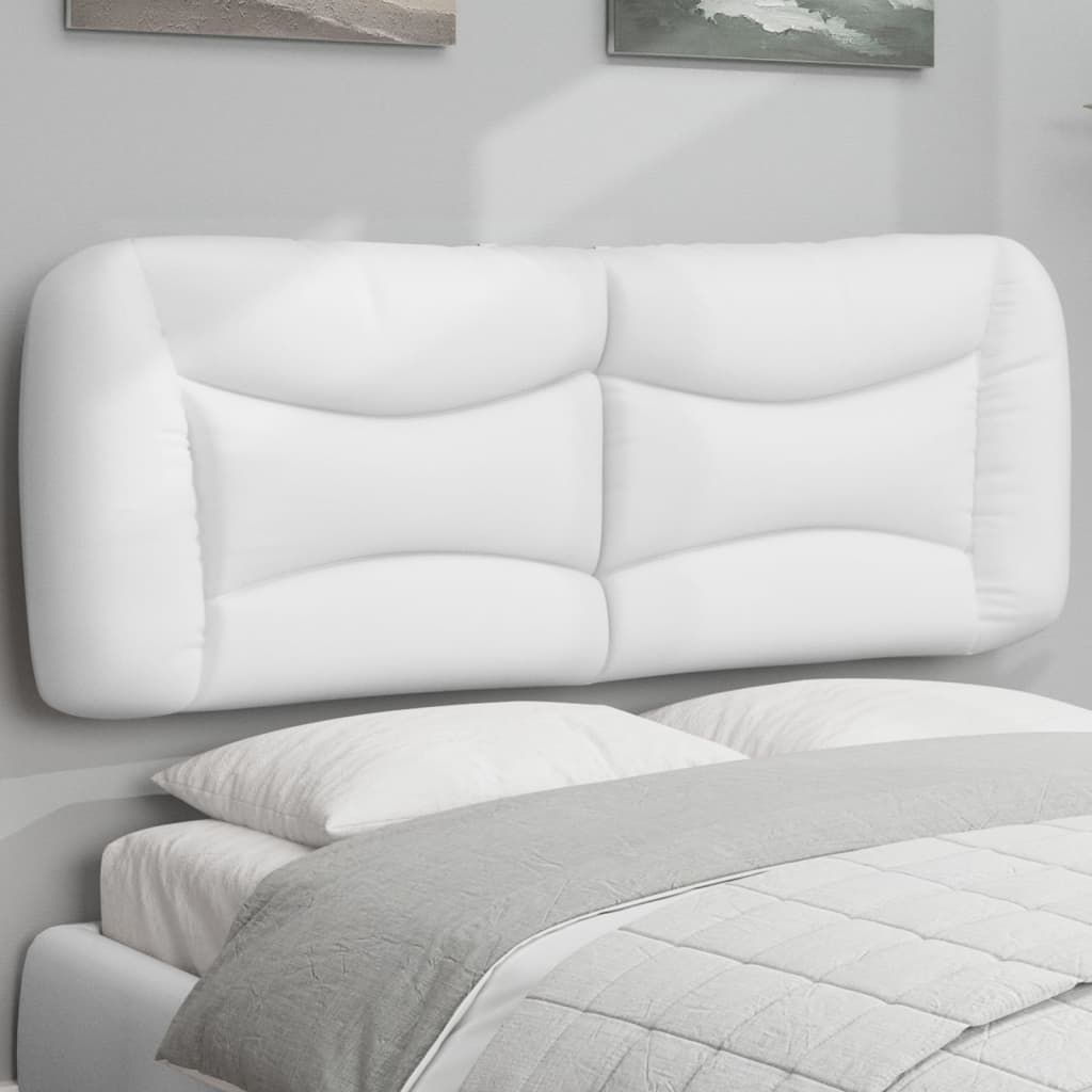 vidaXL Pernă pentru tăblie pat, alb, 120 cm, piele artificială