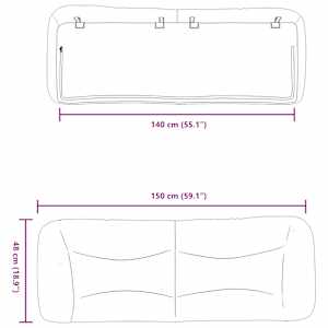 Polštář na čelo postele Hvar světle šedý 140 cm textil - obrázek 10