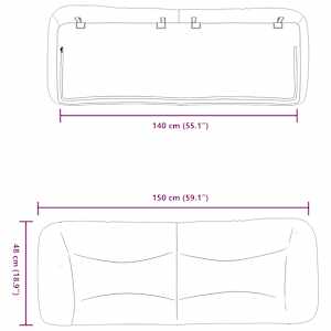 Polštář na čelo postele Hvar černý 140 cm textil - obrázek 10