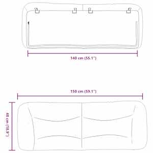 Polštář na čelo postele Hvar taupe 140 cm textil - obrázek 10