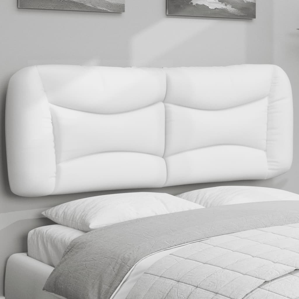 vidaXL Pernă pentru tăblie pat, alb, 140 cm, piele artificială