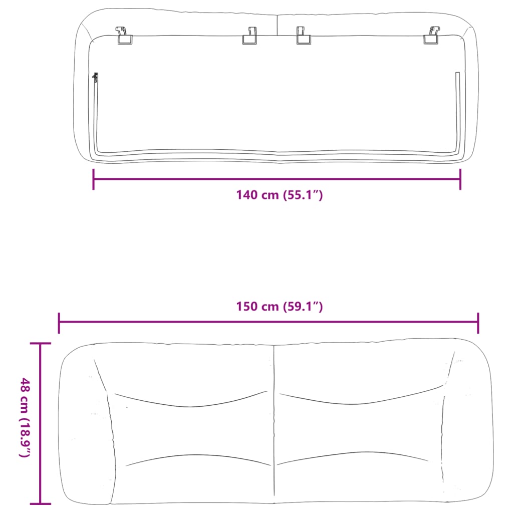 Pernă pentru tăblie de pat, cappuccino 140 cm piele artificială