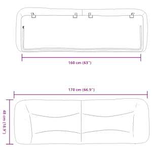 Polštář na čelo postele Hvar modrý 160 cm textil - obrázek 10
