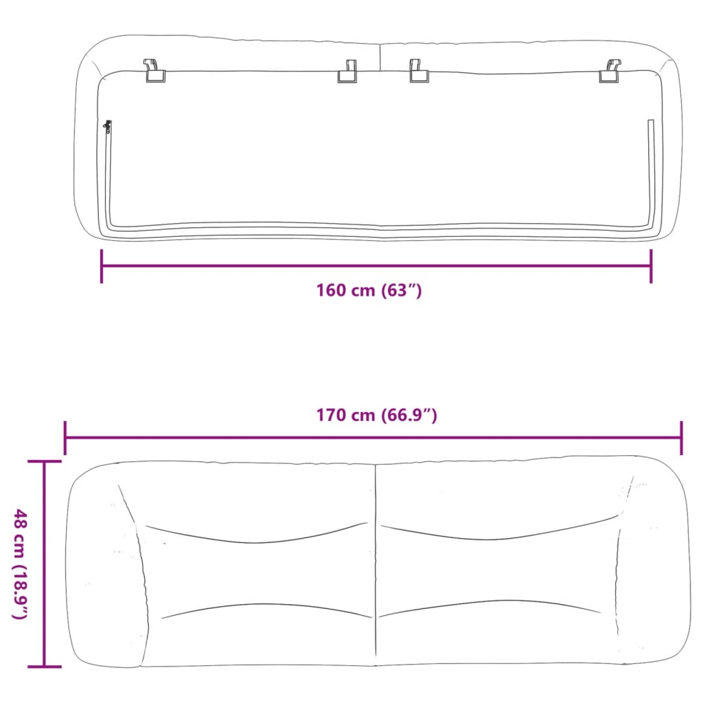 Pernă pentru tăblie pat, maro, 160 cm, piele artificială