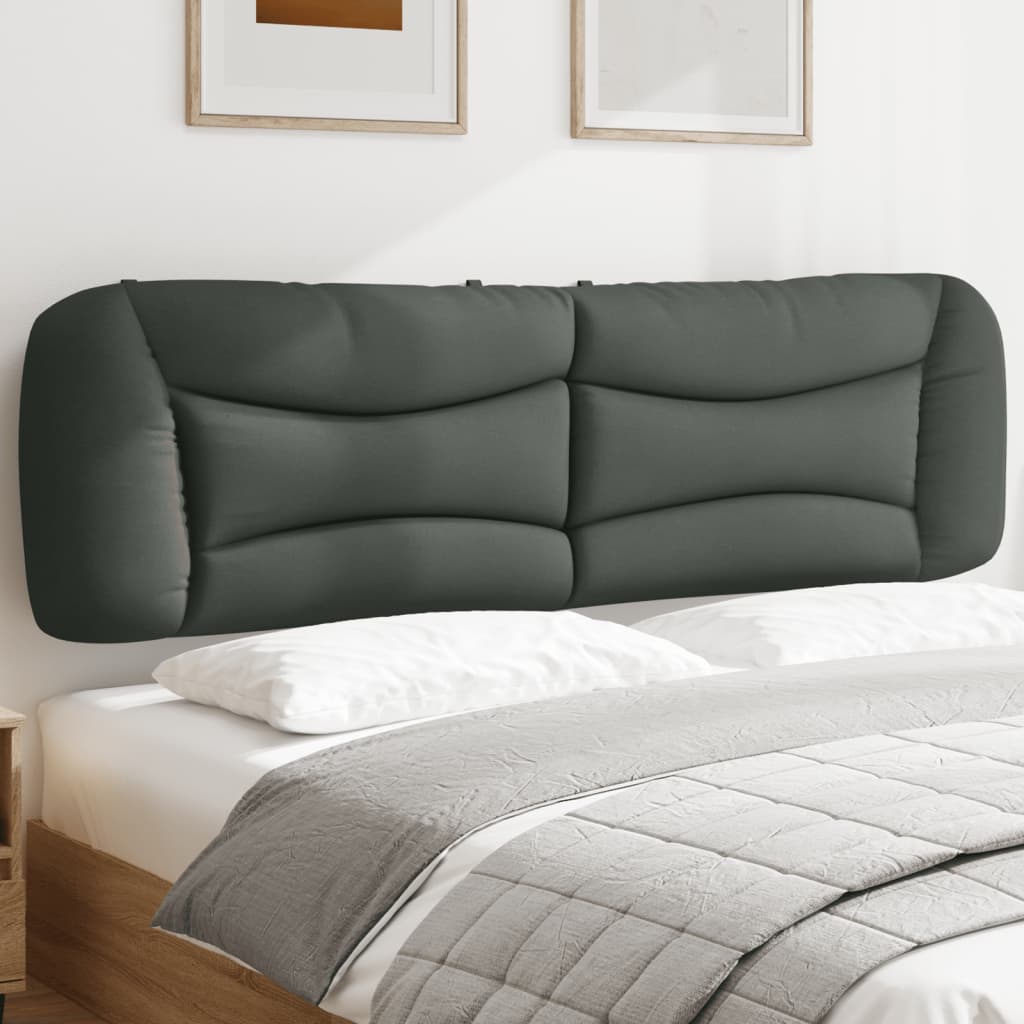 vidaXL Coussin de tête de lit gris foncé 180 cm tissu