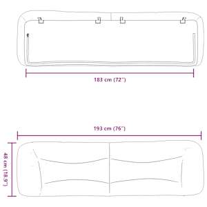 Polštář na čelo postele Hvar světle šedý 183 cm textil - obrázek 10