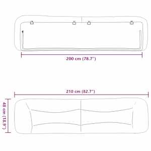 Polštář na čelo postele Hvar černý 200 cm textil - obrázek 10