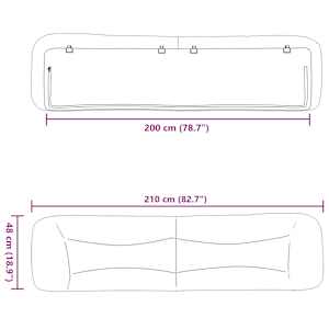 Polštář na čelo postele Hvar krémový 200 cm textil - obrázek 10