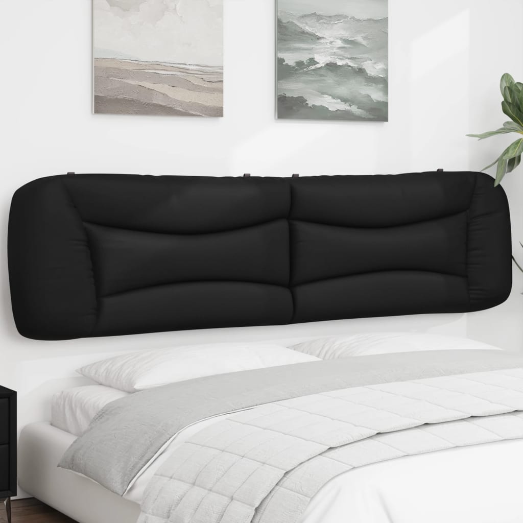 vidaXL Pernă pentru tăblie pat, Hvar, negru, 200 cm, piele artificială