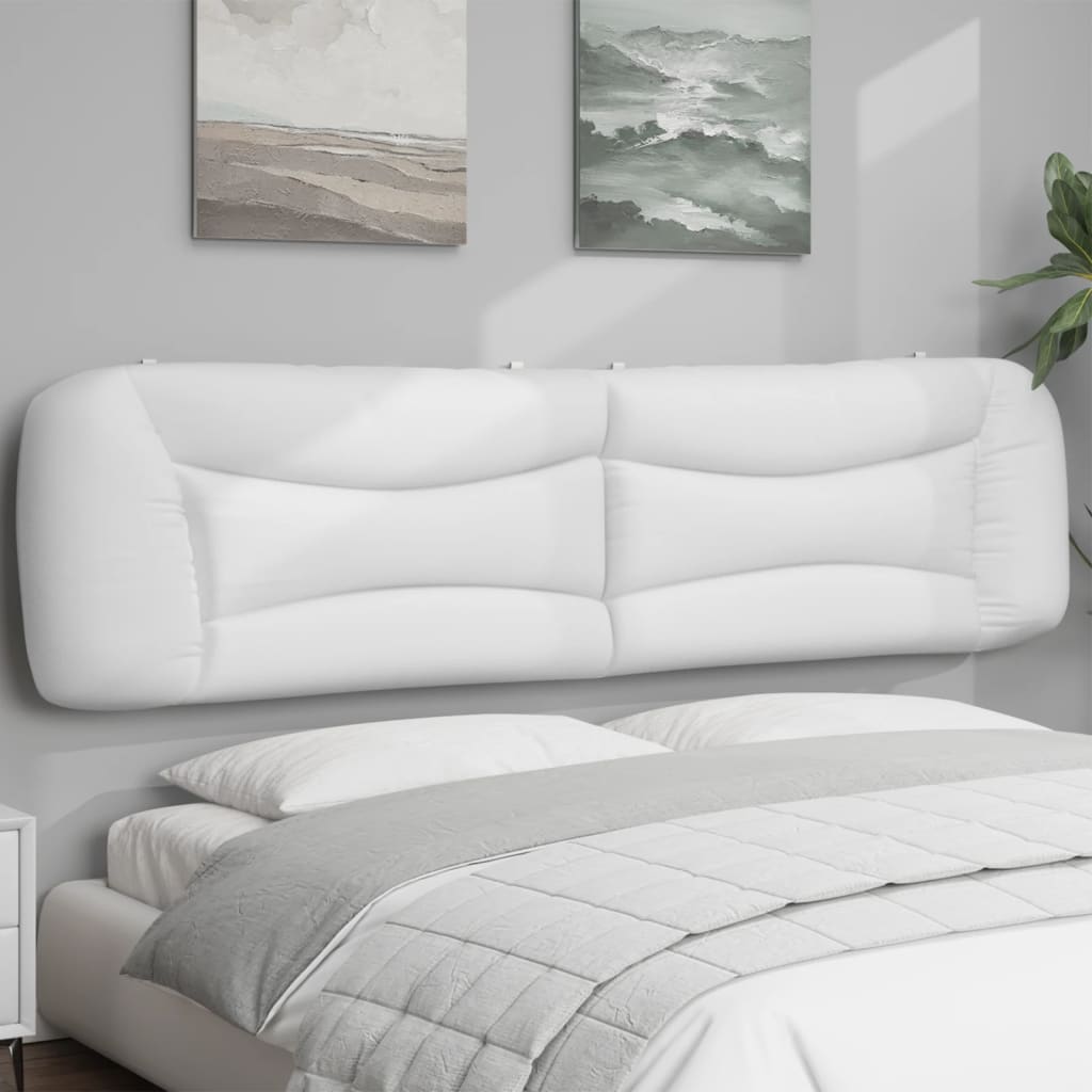 vidaXL Pernă pentru tăblie pat, Hvar, alb, 200 cm, piele artificială