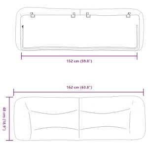 Polštář na čelo postele Hvar světle šedý 152 cm textil - obrázek 10