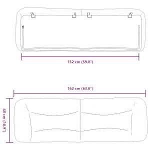 Polštář na čelo postele Hvar bílý 152 cm umělá kůže - obrázek 10