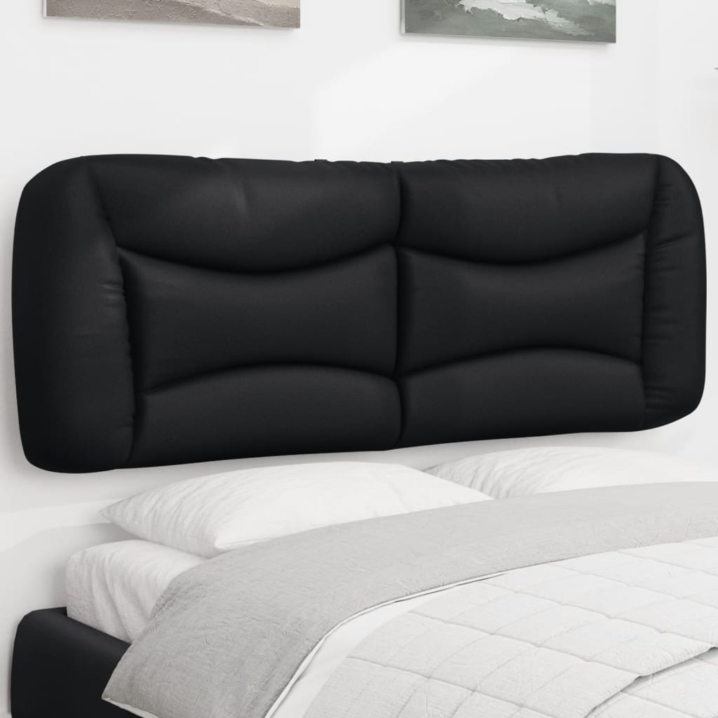 vidaXL Pernă pentru tăblie de pat neagră 135 cm piele ecologică