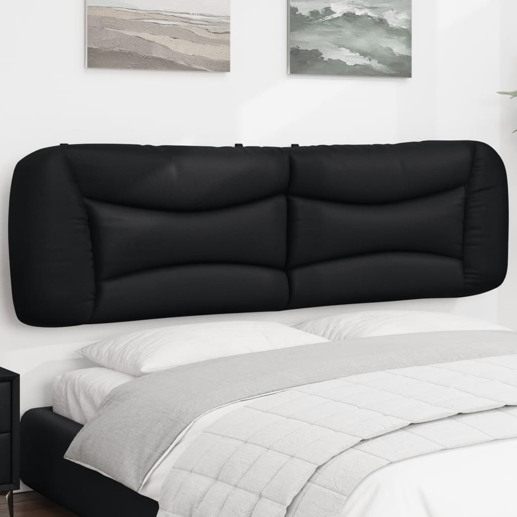 vidaXL Pernă pentru tăblie de pat neagră 180 cm piele ecologică