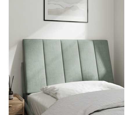 vidaXL Coussin de t&ecirc;te de lit Hanko gris clair 90 cm velours