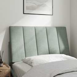 vidaXL Coussin de t&ecirc;te de lit Hanko gris clair 90 cm velours