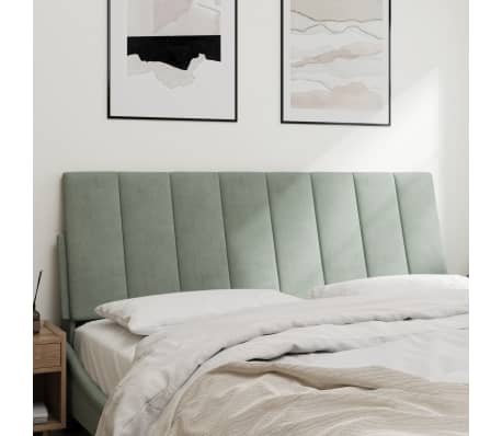 vidaXL Headboard Cushion "Hanko" Light Grey 120 cm Velvet