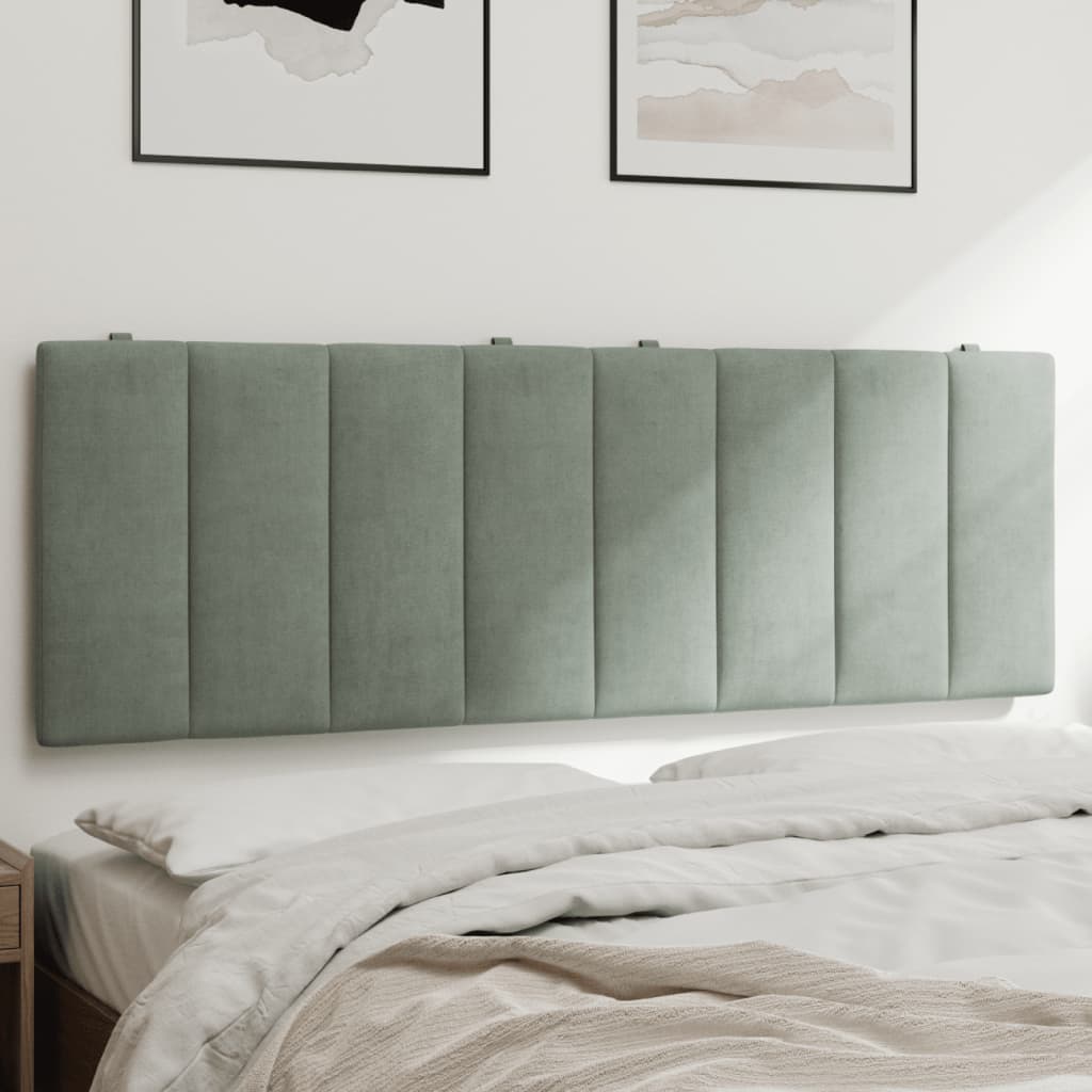 vidaXL Pernă tăblie de pat, Hanko, gri deschis, 120 cm, catifea