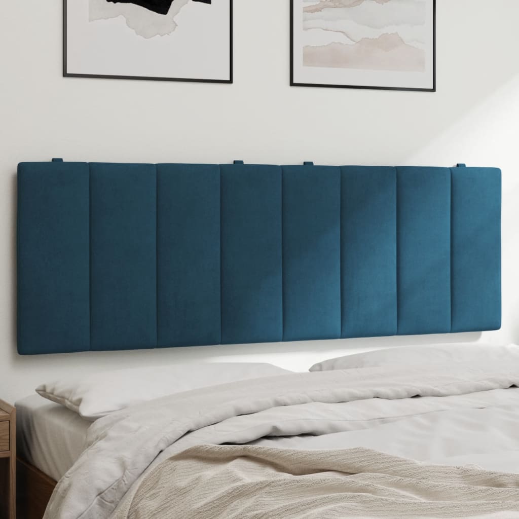 vidaXL Pernă tăblie de pat, albastru, 120 cm, catifea