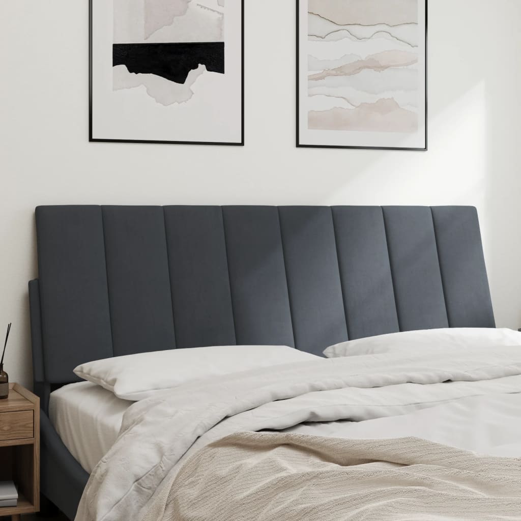 Headboard Cushion Dark grey Velvet (100% polyester) 54 in