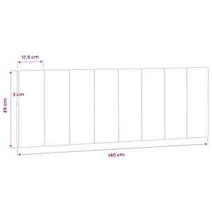 Polštář na čelo postele Hanko světle šedý 140 cm samet - obrázek 10