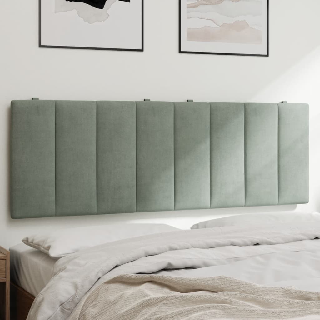 vidaXL Pernă tăblie de pat, Hanko, gri deschis, 140 cm, catifea