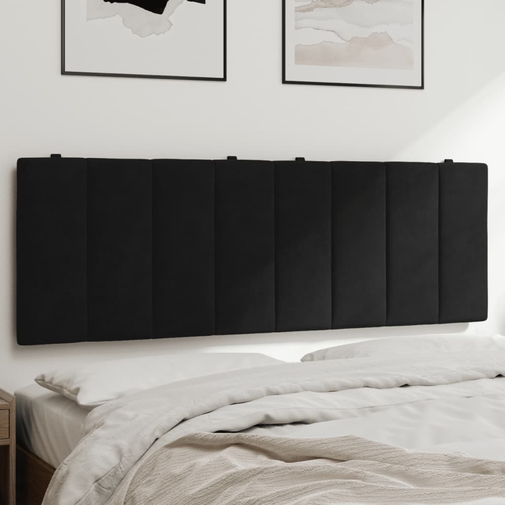 vidaXL Pernă tăblie de pat, negru, 140 cm, catifea