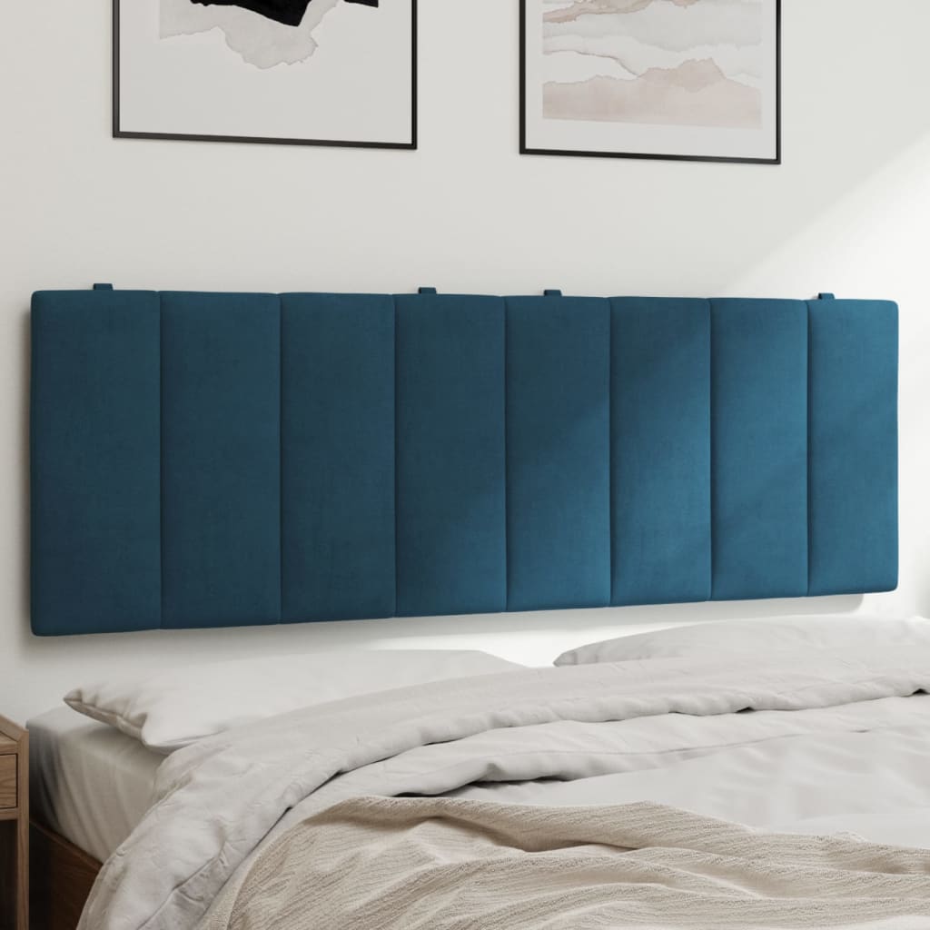 vidaXL Pernă tăblie de pat, albastru, 140 cm, catifea