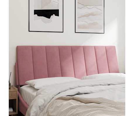 vidaXL Almofad&atilde;o de cabeceira Hanko 140 cm veludo rosa